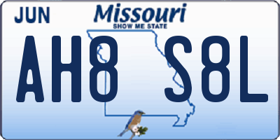 MO license plate AH8S8L