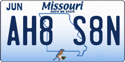 MO license plate AH8S8N