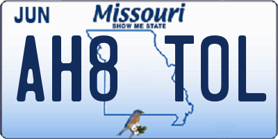 MO license plate AH8T0L