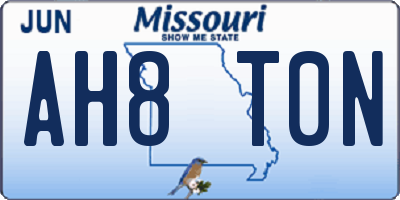 MO license plate AH8T0N