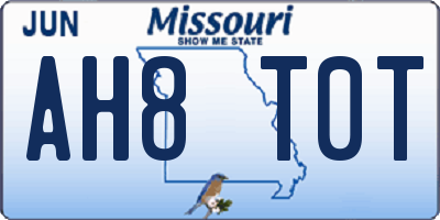 MO license plate AH8T0T