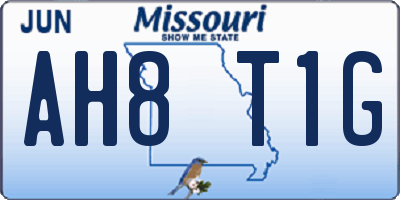 MO license plate AH8T1G
