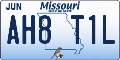 MO license plate AH8T1L