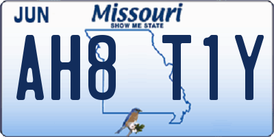 MO license plate AH8T1Y