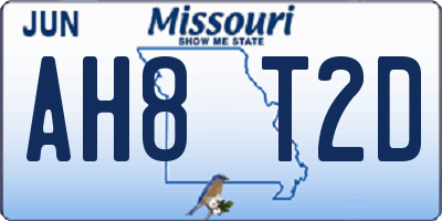 MO license plate AH8T2D