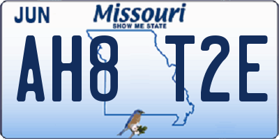 MO license plate AH8T2E