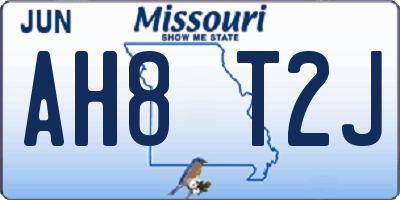 MO license plate AH8T2J