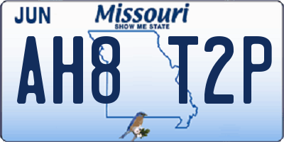 MO license plate AH8T2P