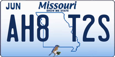 MO license plate AH8T2S