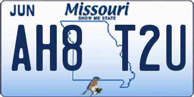 MO license plate AH8T2U