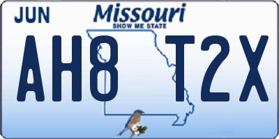 MO license plate AH8T2X
