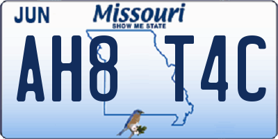 MO license plate AH8T4C