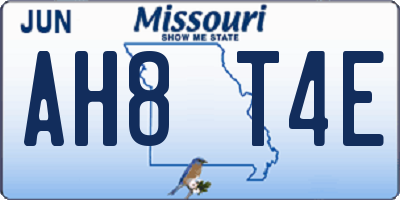 MO license plate AH8T4E