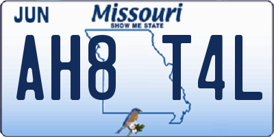 MO license plate AH8T4L