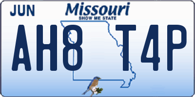 MO license plate AH8T4P