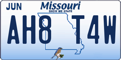 MO license plate AH8T4W