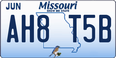 MO license plate AH8T5B