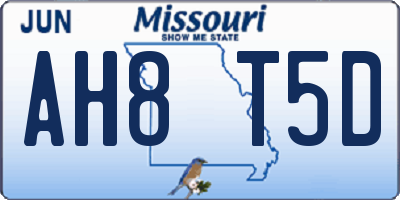 MO license plate AH8T5D