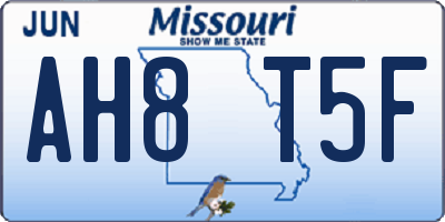 MO license plate AH8T5F