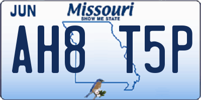 MO license plate AH8T5P