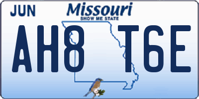 MO license plate AH8T6E