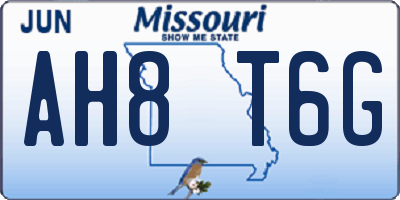MO license plate AH8T6G