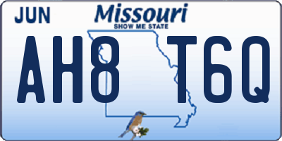 MO license plate AH8T6Q