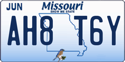 MO license plate AH8T6Y