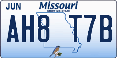 MO license plate AH8T7B