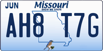 MO license plate AH8T7G