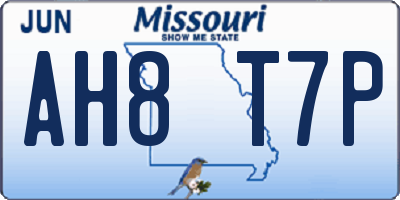 MO license plate AH8T7P