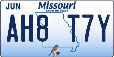 MO license plate AH8T7Y