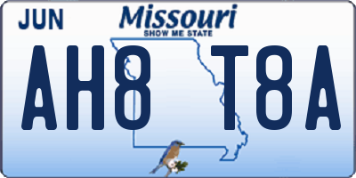 MO license plate AH8T8A