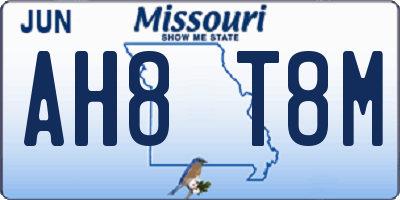 MO license plate AH8T8M