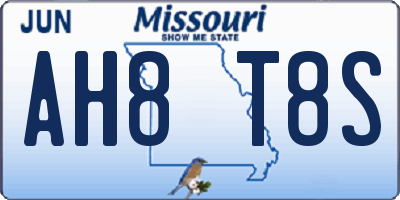 MO license plate AH8T8S