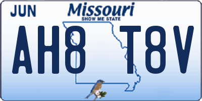 MO license plate AH8T8V