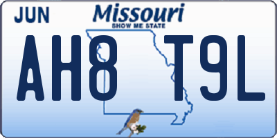 MO license plate AH8T9L