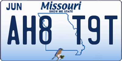 MO license plate AH8T9T