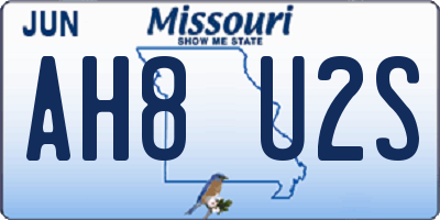 MO license plate AH8U2S