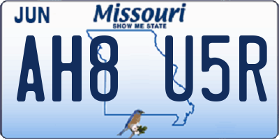 MO license plate AH8U5R