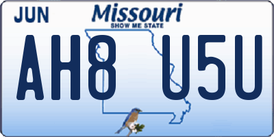 MO license plate AH8U5U