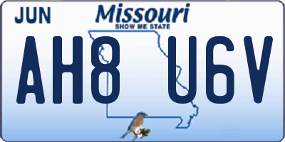 MO license plate AH8U6V