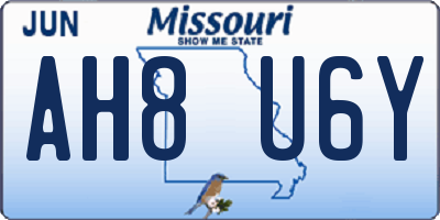 MO license plate AH8U6Y