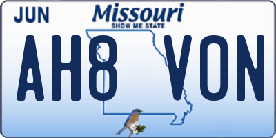 MO license plate AH8V0N