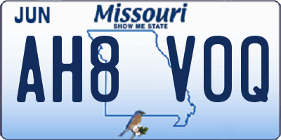 MO license plate AH8V0Q