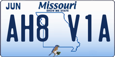 MO license plate AH8V1A