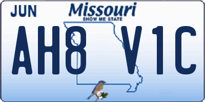 MO license plate AH8V1C