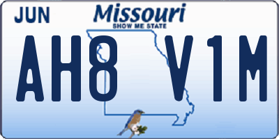 MO license plate AH8V1M
