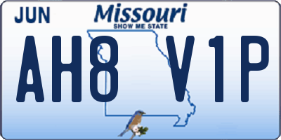 MO license plate AH8V1P