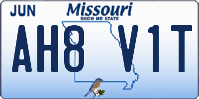 MO license plate AH8V1T